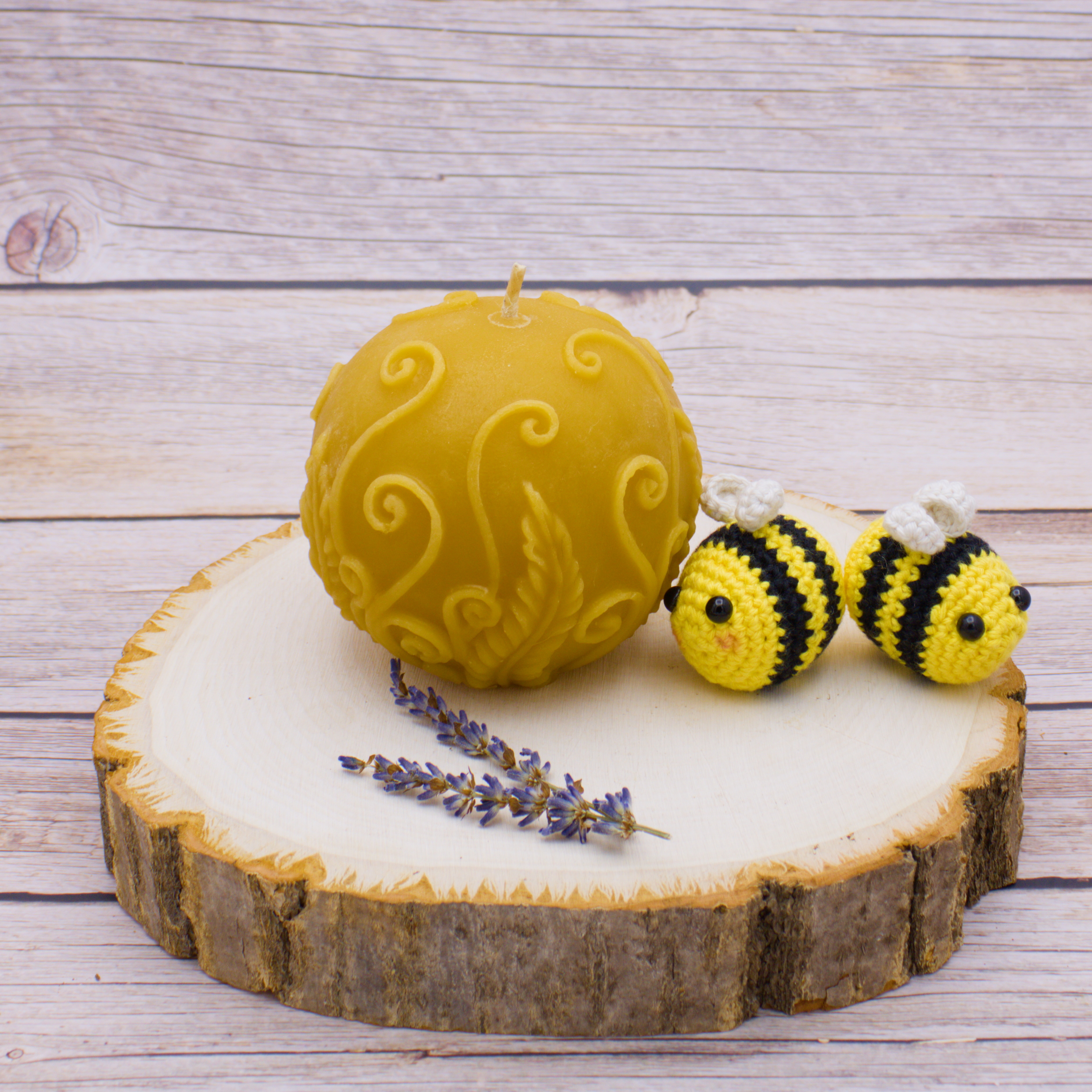 rustic fern ball beeswax candle Abstract Beezzz rustic fern ball beeswax candle