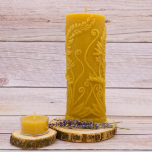 rustic fern cylinder beeswax candle pure and natural