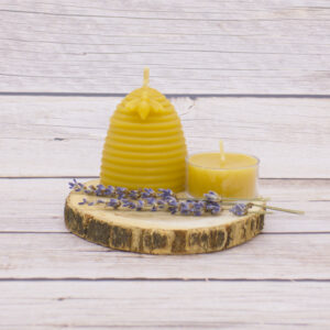 small skep beehive beeswax candle florida pure and natural