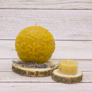 fleur de lis ball beeswax candle pure and natural