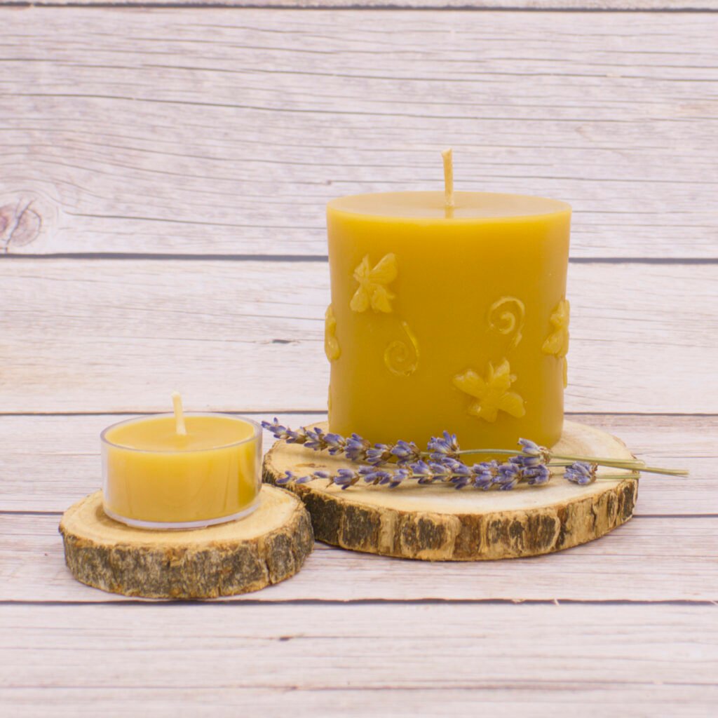 Home bee pillar beeswax candle florida pure and natural