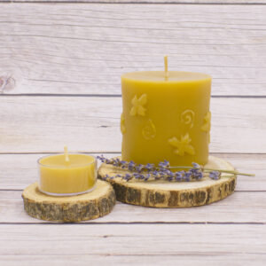 bee pillar beeswax candle florida pure and natural
