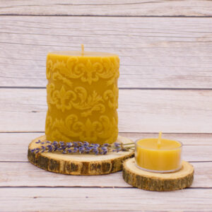 fleur de lis cylinder beeswax candle florida
