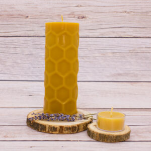 honeycomb pillar beeswax candle pure and natural
