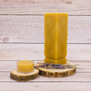 textured pillar beeswax candle pure and natural
