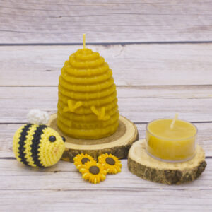 medium skep beehive beeswax candle florida pure & natural