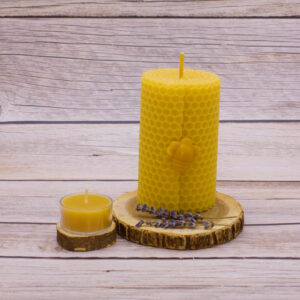 cylinder rolled beeswax candle pure and natural