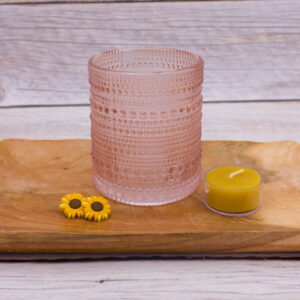 beaded bubble candle holder – blush pink