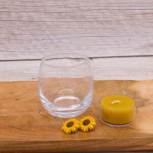 bubble tealight holder – clear glass small