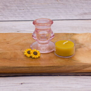 Taper-Candle-Holder-Pink-Glass-Small Florida