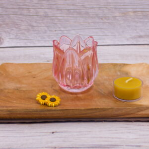 tulip tealight candle holder glass