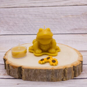 frog beeswax candle pure & natural florida beeswax